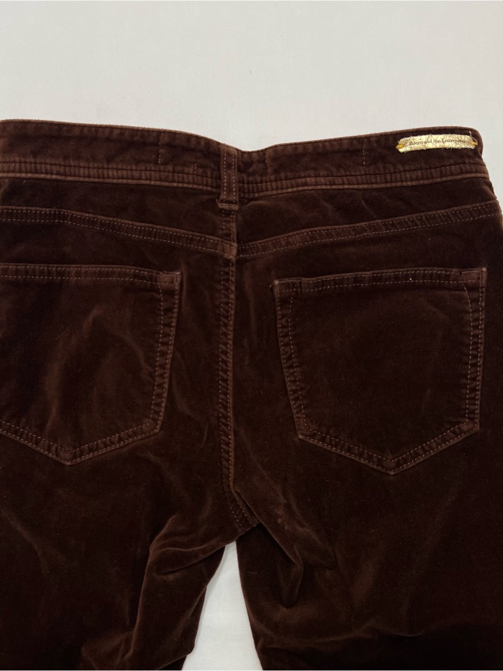 Anthropologie Pilcro & The Letterpress Serif Low Rise Brown Velvet Pants Sz 27 - Picture 4 of 8